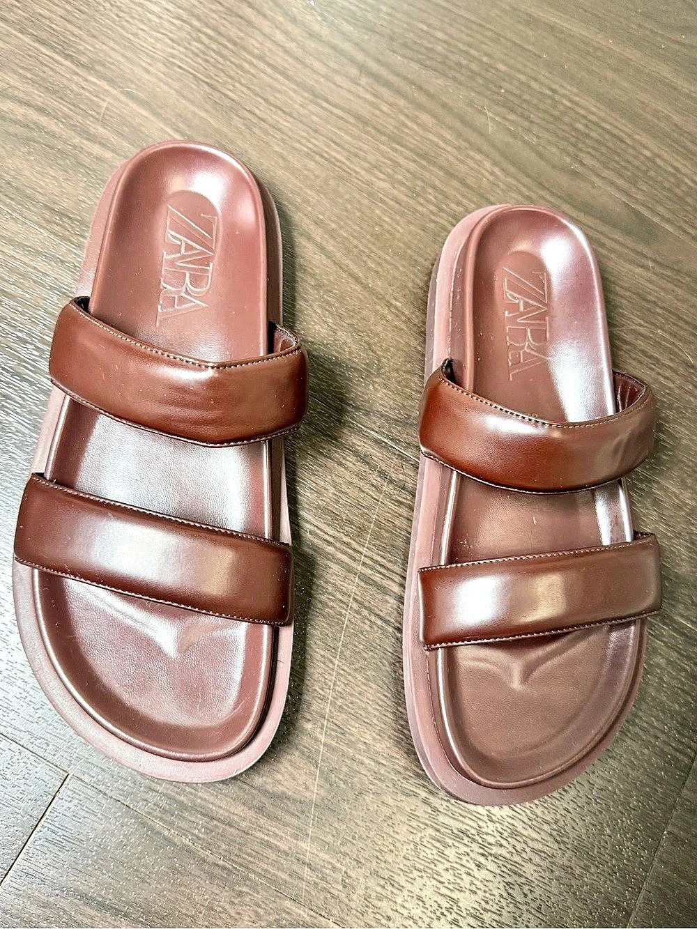 Zara Double Strap Sandals Brown EU 36 Like New